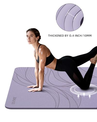 Image of Large Yoga Mat (75.5 inchx47.6 inchx0.4 inch)Extra Wide & Thick 10mm | Non-Slip Exercise Mat, High-Density TPE Mat for Yoga Pilates & Home Gym Workouts