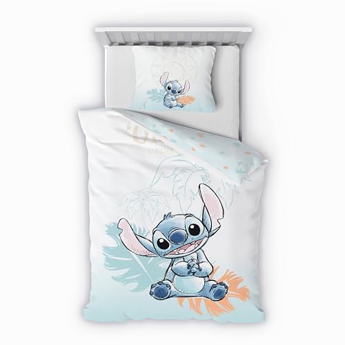 Träumschön Disney Lilo & Stich Bettwäsche-Set 135x200+80x80 - Weiche Kinderbettwäsche für Jungen & Mädchen - Kinderbettwäsche-Set aus 100% Baumwolle - Bettwäsche für Kinder - 100% Öko-Tex