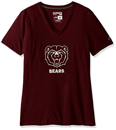 T-shirt sport doublé Adidas femme bordeaux respirant col V taille L
