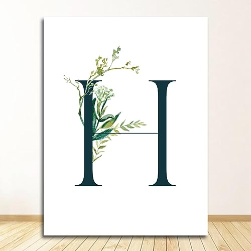 Impressions sur toile 80x110 Alphabet H Vert texture artistique dense sans cadre