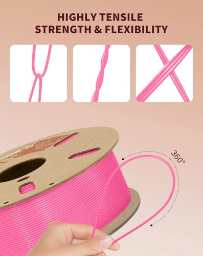 Image of TPU Filament 1.75mm Pink, DURAMIC 3D TPU Flexible Filament 95A, Soft TPU 3D Printing Filament, 1kg Spool, Dimensional Accuracy + /- 0.05mm, Pink 1 Pack