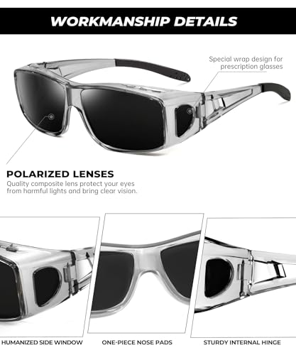 Image of Night Vision Glasses, Fit Over Glasses Mens Womens, Wrap Around Anti Glare HD Night Vision Lens for Night Driving