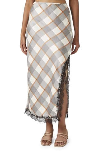 Forever 21 Women's Plaid Lace-Trim Maxi Skirt2