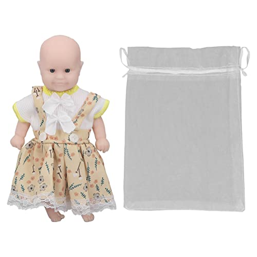6 Pulgadas de Silicona muñeca Vestido Amarillo muñecas recién Nacidas muñecas sin Pelo