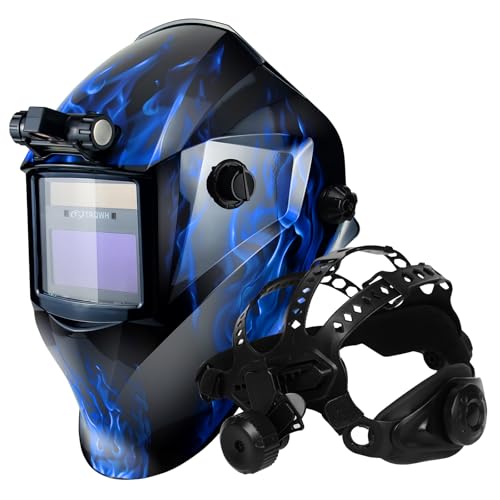 Image of TRQWH Welding Hood Auto Darkening Welding Helmet & Square Hole Welding Hood Headgear