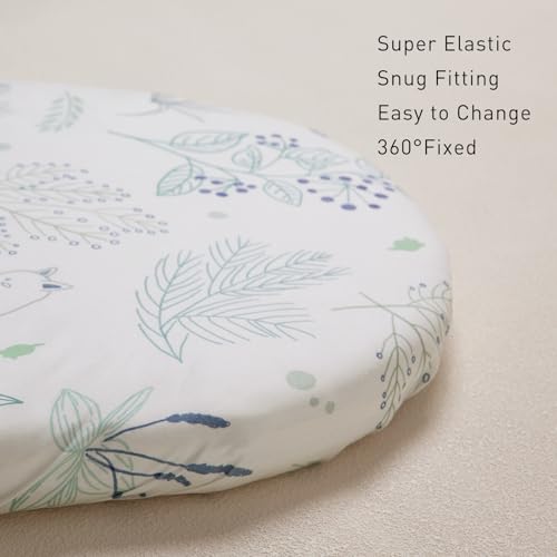 Image of Gllquen Baby Bassinet Sheets 4 Pack, Breathable Cozy Fitted Mattress Sheet | 32 inchx16 inch Soft Baby Sheets for Boys Girls, Compatible with Halo, Snoo, Uppababy, Universal fitted,Baby Gift,