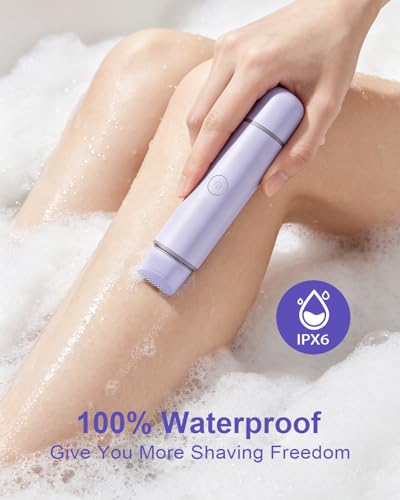Image of 2-in-1 Bikini Trimmer for Women - Electric Shaver for Women, Womens Electric Razor & Trimmer for Sensitive Skin, Adjustable Comb, 100% Waterproof, Portable, USB Charge, Painless (Purple)