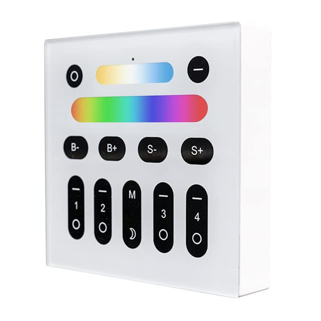 Electronic - Gledopto 𝖹aɡвее 3.0 DC12-54V 5 in 1 RGBCCT/RGBW/RGB/CCT/Dimmer LED Strip Controller Compatible With/Voice/RFs Remote Control (4-Zone Wall Switch)