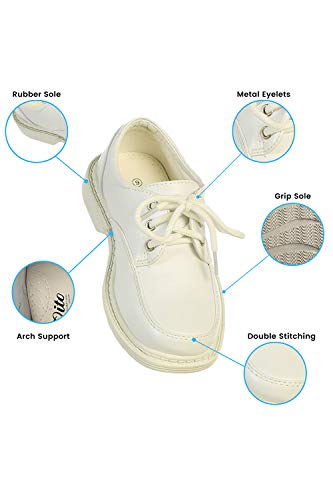 Lito Children's Wear Boys Dress Shoes Ivory - Big And Little Kids Wedding, Graduation, Church, Toddler, Youth, Formal, Boy Oxfords (1, Ivory) #TOP1