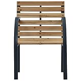 Festnight Gartenstühle 2 STK. Holz Sitz und Rückenlehne aus Holz + Stahlrahmen - 3