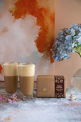 Image of Octavius | Cold Coffee Premix - 15 Pouches | Instant Cappuccino Coffee | Hot & Cold Coffee | Premix Readymade Mix | (15 Gm x 15 Sachets).