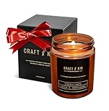 Craft & Kin Fresh Linen Candle, Premium Scented Candles for Men & Women | All-Natural Soy Candles, Rustic Home Decor Scented Candles | Non-Toxic, Ultra Clean Burn Aromatherapy Amber Jar Candles