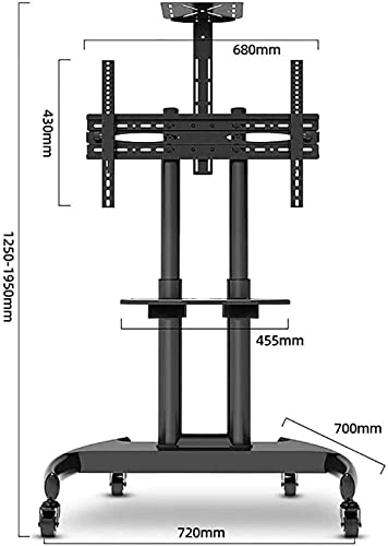 Soporte móvil para TV con estante y ruedas para 32 a 70 pulgadas miniatura 2