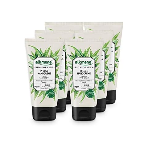 alkmene hand cream with organic aloe vera - hand cream for very dry hands - vegan hand cream without silicones, parabens, mineral oil, PEGs, SLS & SLES (6x 75 ml) Cover