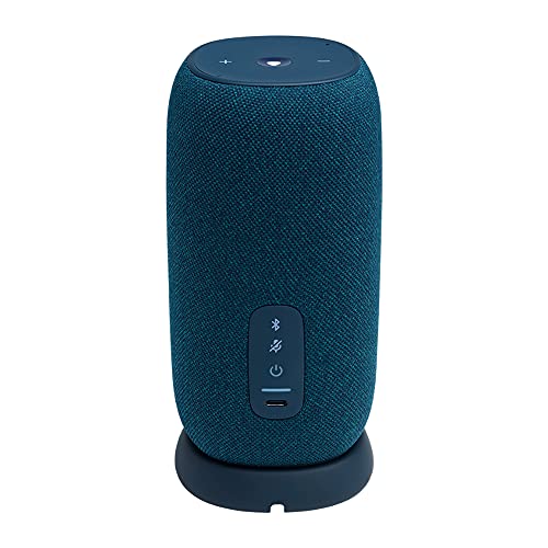 Image of JBL Link Portable 360 Degree Wi-Fi & Bluetooth Wireless Streaming Speaker with 8 Hours Playtime, IPX7 Waterproof and Voice Assistance Integrated (Blue)