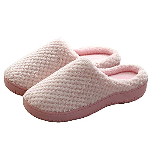 Ofoice Mens Womens Memory Foam Slippers, Comfort Soft Indoor plush Cotton slippers House Shoes, Fuzzy Non-Slip Rubber Sole Slippers Warm Shoes, Fluffy Slippers for Winter