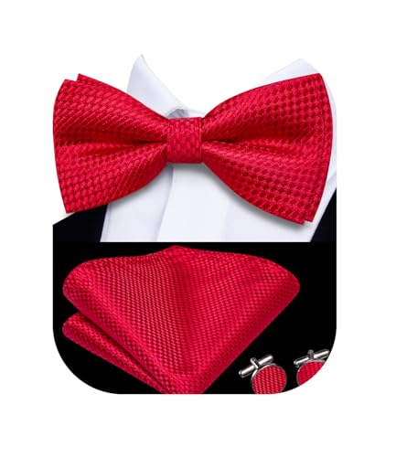 Image of Dubulle Mens Paisley Striped Bowtie Set Pre-tied Bowtie for Men and Pocket Square Set Wedding Business