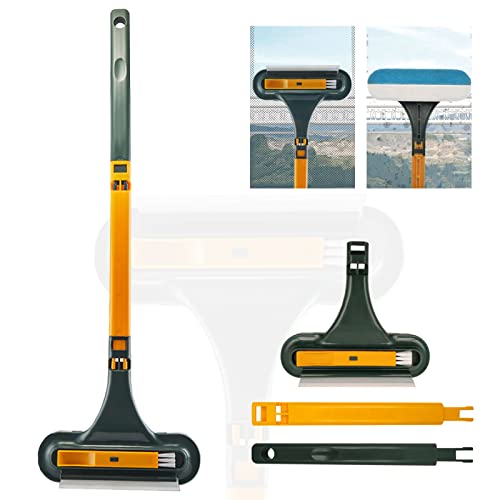 Rasqueta Limpiacristales, Limpia Cristales Ventanas, Desmontable Limpiador de Cristales Baño, 2 in 1 Limpiacristales Ducha Escobilla De Ducha, para Ventana y Vidrio de Coche Cover