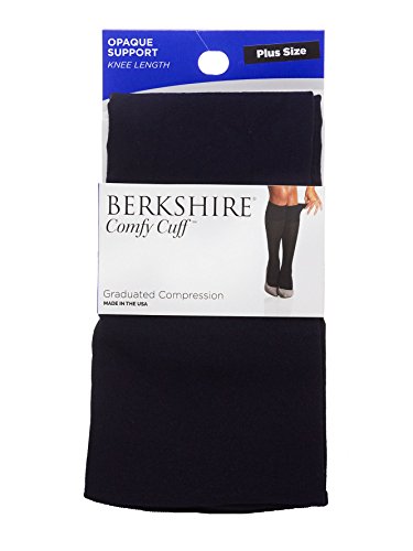 Berkshire Comfy Cuff Plus Opaque Graduated Compression Trouser Socks, Navy, Queen Size