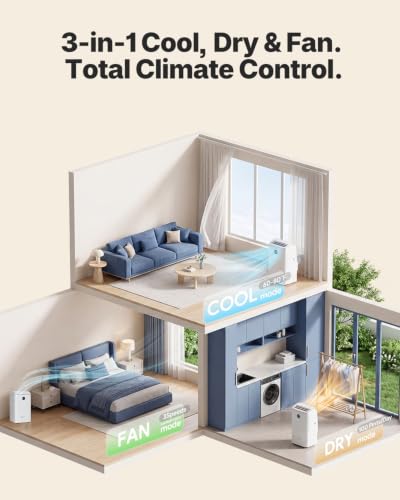 Image of 16000 BTU Portable Air Conditioners, Cools Up To 780 Sq. Ft., 5-In-1 Smart AC Unit With WiFi App, Remote, Fast Cooling, Dehumidifier, Fan, Sleep Mode, 24H Timer And Window Kit,Upgraded Clean White