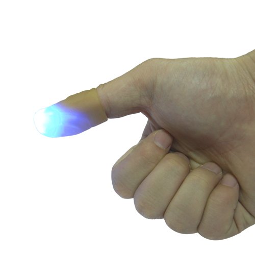 HENGBANG Magic Light up Finger Magic Trick, LED Finger Lamp, Blue