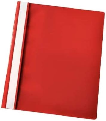 Esselte Report Flat File Lightweight Plastic Clear Front A4 Red Ref 56283 [Pack of 25]