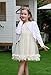 Yekaty Girls Cardigan White Sweaters Size 7-8 Lightweight Long Sleeve Shrugs for Dresses