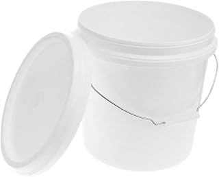 ERINGOGO Cubo De Plástico Sellado Con Tapa Hermético Cubo De Pintura Pintar Pesado Recipiente Enlucido Largo Sellado Contenedores Redondo Vacío Fiesta Tapa Blanco El Plastico