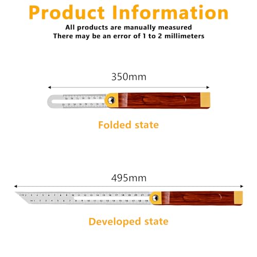Multi Winkelschmiege, T-Schmiege aus Edelstahl, Verstellbare Schmiege mit Streichmaß-Funktion, Multifunktionswinkel Verstellbarer T Schmiege Streichmaß für Handwerker, Holzbearbeitung