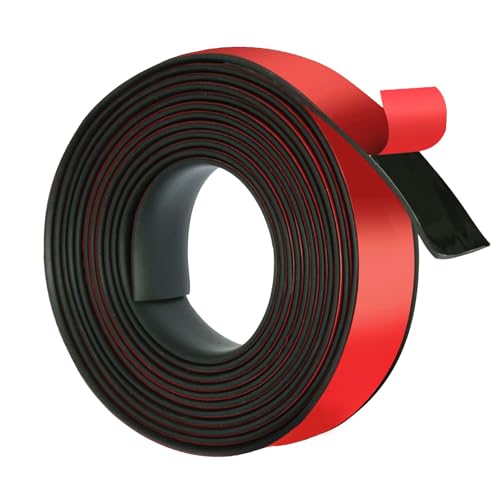 Tiras De Goma De Neopreno, (25mm x 1,5mm x 3m) Banda de Gomaa de Sellado Sólido, Perfiles de Goma Autoadhesivos, Perfil para Juntas, para Almohadillas, Aislamiento, Negro