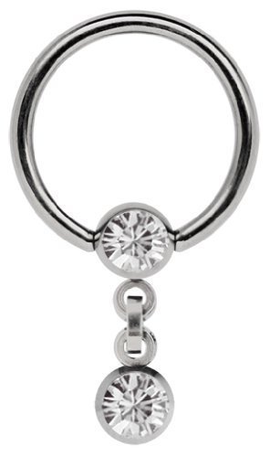 Modern Nature Piercingschmuck Petto Piercing Titan Anello 1,6 X 10 Mm Con Catena E 5 Mm Pietra-Sfere In Rosa - Foto 10