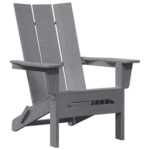 vidaXL Silla Adirondack Plegable Gris Claro 74.5x80.5x90 cm HDPE