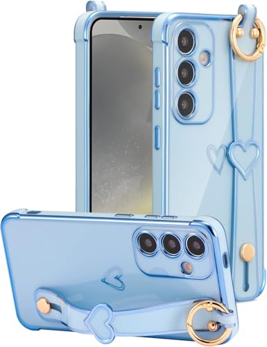 Coque Samsung A57 anti-choc avec bracelet cœur pour prise en main facile
