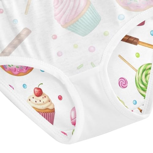 Toddler Girl Panties, Colorful Cupcakes Girls' Cotton Brief Underwear, 2T–8 Years4