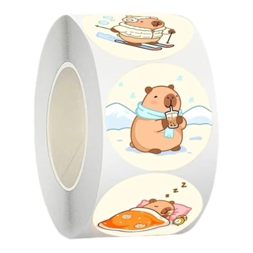 Capybara Stickers Funny Cute Animal 2 Rolls 1000 Sheets Total Capybara Gifts for Kids Teens Kawaii Stickers for Water Bottles Laptop Scrapbook