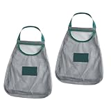 ELAYARD 2 Piezas Bolsas Malla Reutilizables para Verduras y Frutas Bolsa Colgante Ventilada Almacenamiento Fresco para Ajo y Jengibre de Poliéster Resistente y Transpirable
