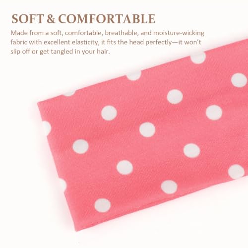 Image of DRESHOW 8 Pack Sports Headbands for Women Non-Slip Stretchy Fashion HairBand Curly Hair Headband Soft Hair Accessories for Daily Wear Workout Yoga Running
