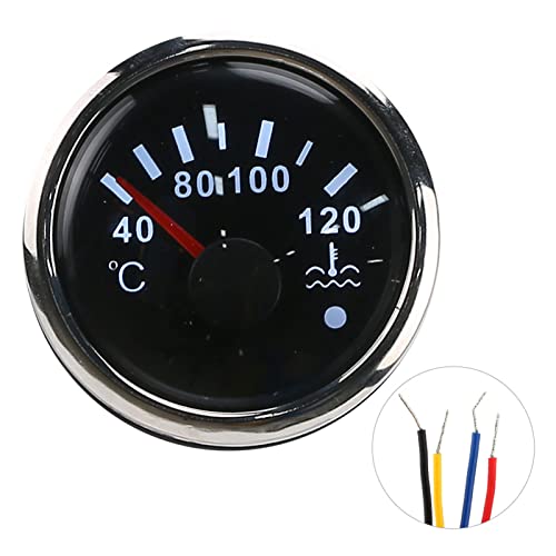 Zusatzinstrumente - Kühlwassertemperaturanzeige, Ersatz Marine Auto Instrument Ersatz Für Auto & Boote Eu-Sensor(Schwarzes Zifferblatt)