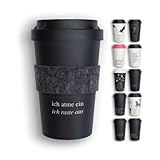 heybico Coffee to go Becher | Mehrweg Kaffeebecher hergestellt im Schwarzwald | Mehrwegbecher mit Schraubverschluss | Bruchsicher | leicht | Ich raste aus