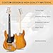 GLARRY 4 String GJazz Electric Bass Guitar Full Size Right Handed with Guitar Bag, Amp Cord and Beginner Kits (Transparent Yellow)