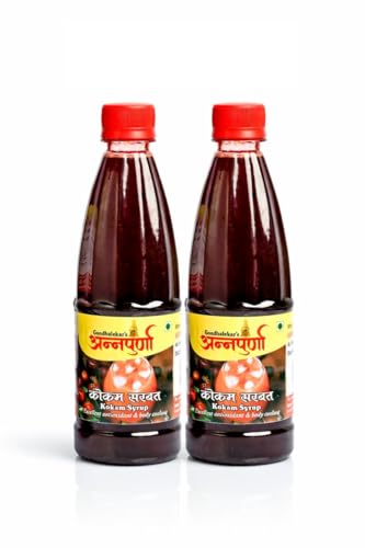 Image of Gondhalekar's अन्नपुर्णा Kokam Syrup- 500 ml (Pack of 2) | Natural Summer Cooler | Refreshing Kokum Drink Concentrate | Traditional Ayurvedic Beverage | No Artificial Colours | Helps Beat Heat & Aids Digestion