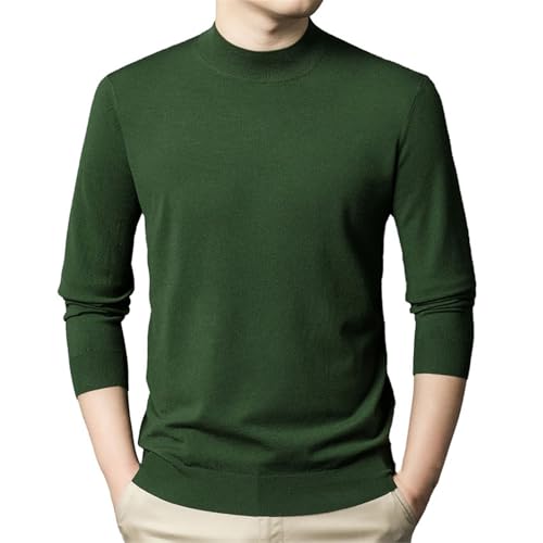 Autumn and Winter Long Sleeve Men's Half High Collar Underwear Knitted Sweater Leisure Wool Sweater4