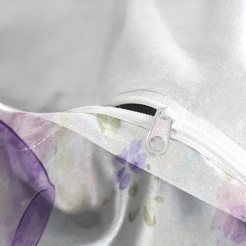 Linge de lit microfibre ultra douce de qualité supérieure avec décor nœud violet - 8