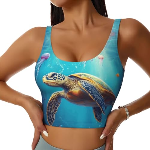 Camiseta deportiva sin mangas transpirable cuello en U con diseño de flores blancas