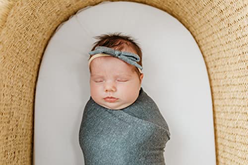 Image of Copper Pearl Swaddle Blankets for Newborns | Soft Stretchy Receiving Blankets for Boys and Girls | Large 46 x 46 Inch Baby Blankets | Lightweight and Breathable Swaddles | Slate