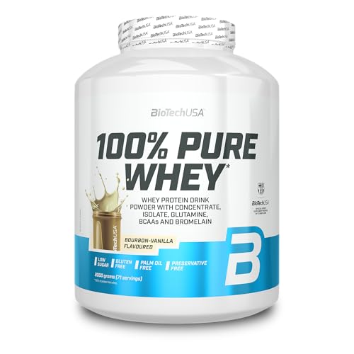 BioTechUSA 100% Pure Whey | Proteína en Polvo con BCAA y Glutamina | Sin Gluten, Sin Aceite de Palma, 2 kg, Vainilla Bourbon