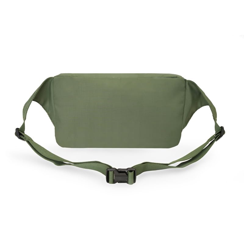 Image of United Colors of Benetton Drift 2L Waist Pouch - Olive, Water-Resistant Fanny Pack with Adjustable Strap, for Travel, Commute & Daily Errands
