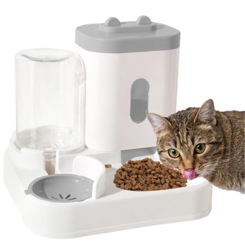 Dispensador automático de comida para gatos – Dispensador automático de comida para gatos – comedero seguro y resistente para mascotas, contenedor de comida, dispensador de agua, dispensador