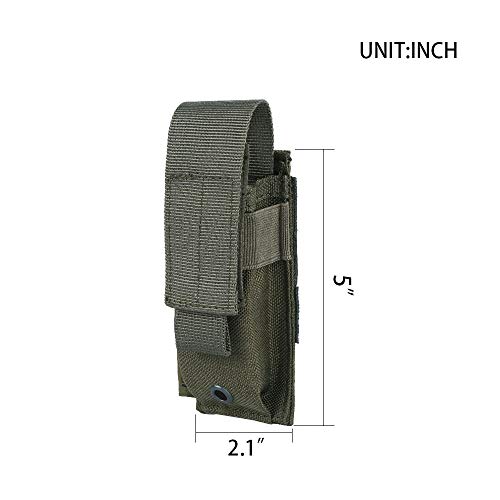 Excellent Elite Spanker Molle Single/Double Pistol Mag Pouch Tactical Magazine Pouch Tool Organizer Holder (Single Ranger Green) #TOP1