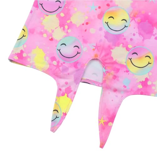 Image of JESKIDS Girls Short Sleeve Shirts Ruffle Tie Front Unicorn /Tie Dye Print Summer Tee Tank Tops 3-11 Years